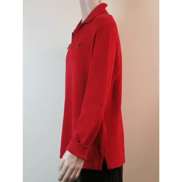 NWT RALPH LAUREN POLO RED COTTON LONG SLEEVE ESTATE RIB QUARTER ZIP PULLOVER XL - Picture 5 of 12